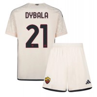 AS Roma Paulo Dybala #21 Udebane Trøje Børn 2023-24 Kortærmet (+ Korte bukser)